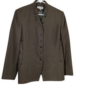 NYP Suits Women's Brown Houndstooth Blazer Jacket Size 14